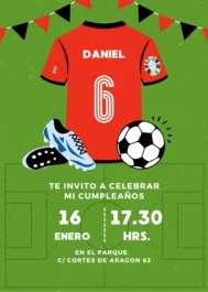 INVITACION DE CUMPLEAÑOS INFANTIL DE FUTBOL